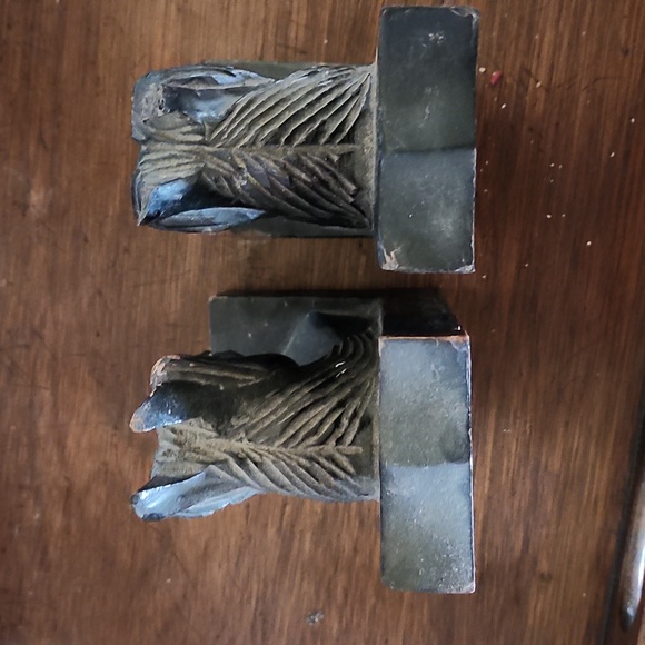 Rare Vintage Pairing English Handcarved & Numbered Ebony Horse Head Bookends - Picture 5 of 7